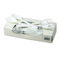 Food Service | Tablemate W95PK4 9.5 in. Table Set Plastic Serving Forks and Spoons - White (48/Pack) image number 0