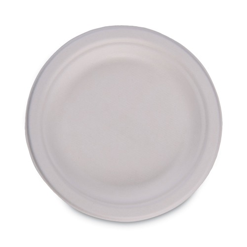 Food Service | Boardwalk PL-06BW 6 in. dia. Bagasse Dinnerware Plate - White (1000/Carton) image number 0