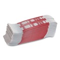 Office Jansan | PM Company 55030 5 Dollar Bill 500 Dollar Self-Adhesive Color-Coded Kraft Currency Straps - White/Red (1000/Pack) image number 1