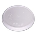 Food Trays, Containers, and Lids | WinCup 222086 Plastic Lids for 8 oz to 16 oz Cups/5 oz to 10 oz Bowls - White (500/Carton) image number 0