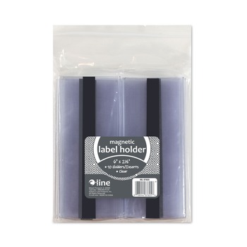 C-Line 6 in. x 2.5 in. Side Load Clear Magnetic Label Holders (10/Pack)