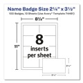 Office Jansan | Avery 74461 3.5 in. x 2.25 in. Top Load Clip-Style Badge Holder with Laser/Inkjet Insert - White (100/Box) image number 6