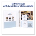 Binders & Binding Supplies | Avery 16500 3 Round Rings 1 in. Capacity 14 in. x 8.5 in. Legal Durable View Binder - White image number 3