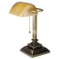 Mothers Day Sale! Save an Extra 10% off your order | Alera ALELMP517AB 10 in. x 10 in. x 15 in. Traditional Banker's Lamp with USB - Antique Brass image number 2