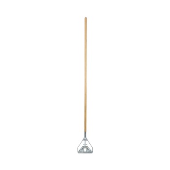 Boardwalk BWK603 1.13 in. x 62 in. #20plus Screw Clamp Metal Head Wooden Mop Handle - Natural