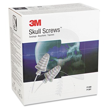 3M P1301 32 dB NRR E-A-R Skull Screws Corded Earplugs - Gray (120/Box)