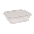 Food Trays, Containers, and Lids | Pactiv Corp. TEHL7X624 7.25 in. x 6.37 in. x 2 in. 24 oz. EarthChoice Tamper Evident Recycled Hinged Lid Deli Container - Clear (231/Carton) image number 1
