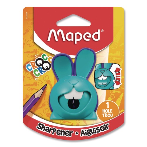 Pencil Sharpeners | Maped Helix 017649 Croc Croc Chomp Rabbit 1-Hole Canister Pencil Sharpener, 3.74 x 1.8 x 4.92, Randomly Assorted Colors image number 0
