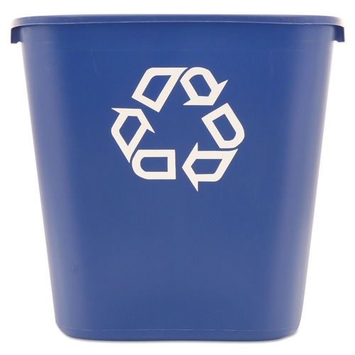 Trash Cans | Rubbermaid Commercial FG295673BLUE 28.13 qt. Deskside Recycling Plastic Container - Medium, Blue image number 0