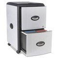 Office Filing Cabinets & Shelves | Storex 61352U01C 19 in. x 15 in. x 23 in. 2 Letter File Drawers Mobile Filing Cabinet with Metal Siding and Top-Drawer Organizer Tray - Silver/Black image number 0