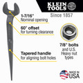 Wrenches | Klein Tools 3213 1-7/16 in. Nominal Opening Spud Wrench for Heavy Nut image number 3