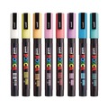 Permanent Markers | uni-ball PC3M8CSOFTCOLORS Fine Bullet Tip 0.9 mm/1.3 mm Water-Based Paint Markers - Assorted Colors (8/Set) image number 3