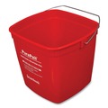 Pails | Boardwalk 5506-6S PuraPail 6 qt. Polypropylene Bucket - Red/White image number 2