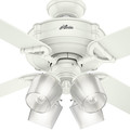 Ceiling Fans | Hunter 54178 Wi-Fi Enabled HomeKit Compatible 60 in. Brunswick Fresh White Ceiling Fan with Light and Integrated Control System-Handheld image number 7