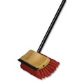 Cleaning Tools | Nexstep Commercial Products 6615 10 in. Bi-Level Floor Scrub Brush with 54 in. Handle - Red Polypropylene Bristles/Black Metal Handle image number 2