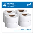 Cleaning & Janitorial Supplies | Scott 3148 3.55 in. x 1000 ft. 2-Ply Essential JRT Jumbo Roll Septic Safe Tissue - White (4 Rolls/Carton) image number 1