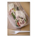 Food Trays, Containers, and Lids | Eco-Products EP-LC96 9 x 6 x 3 Renewable and Compostable Plastic Clamshell Hinged Food Containers - Clear (240/Carton) image number 1