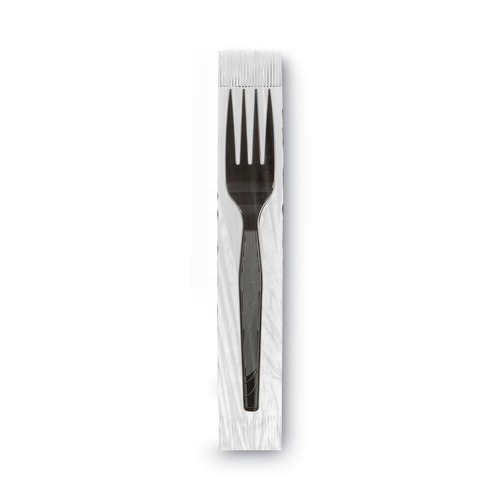 Cutlery | Dixie FM5W540 Grab'N Go Wrapped Forks - Black (540/Carton) image number 0