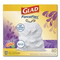 Cleaning & Janitorial Supplies | Glad 78902 ForceFlex 24 in. x 27.38 in. 13 Gallon Kitchen Drawstring Trash Bags - Gain Lavender Scent/White (240/Carton) image number 2