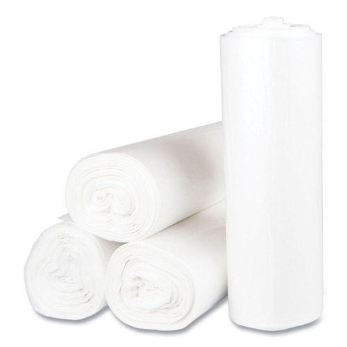 Trash Bags | Inteplast Group S404812N 45-Gallon 12 Microns 40 in. x 48 in. High-Density Interleaved Commercial Can Liners - Clear (250-Piece/Carton) image number 0