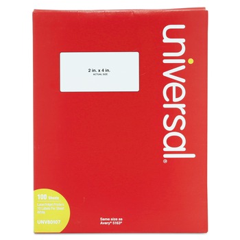 Universal 2 in. x 4 in. Inkjet/Laser Printers Labels - White (1000/Box)
