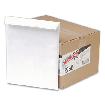 Survivor 10 in. x 13 in. #13 1/2 Square Flap Redi-Strip Adhesive Closure Bubble Mailer of DuPont Tyvek - White (25/Box)