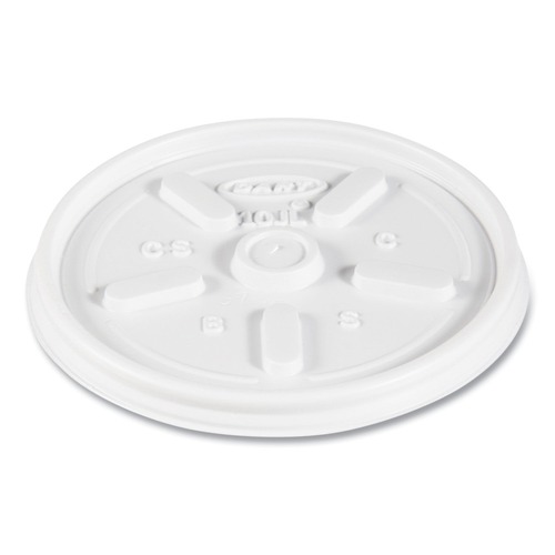 Cups and Lids | Dart 10JL 10 oz. Vented Plastic Hot Cup Lids - White (1000/Carton) image number 0