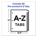 Office Jansan | Avery 11350 11 in. x 8.5 in. 25-Tab A to Z Preprinted Black Leather Tab Dividers w/Gold Reinforced Edge - Buff (1-Set) image number 1