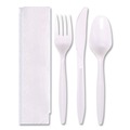 Labor Day Sale! Save $30 off $199! | Hoffmaster 117799 Fork/Knife/Spoon/Napkin Economy Cutlery Kit - White (250/Carton) image number 0