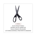 Office Jansan | Universal UNV92009 8 in. Long 3.75 in. Cut Length Stainless Steel Office Scissors - Black Straight Handle image number 7