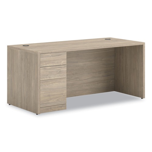 Office Desks & Workstations | HON H105898L.LKI1LKI1 10500 Series 66 in. x 30 in. x 29.5 in. Single Pedestal Desk - Kingswood Walnut image number 0