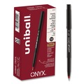 Pens | uni-ball 60144 ONYX Fine 0.7 mm Roller Ball Pen - Black/Red Barrel (1-Dozen) image number 0