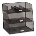 Bulk Savings Pricing 2 | Safco 3293BL 14.63 in. x 11.75 in. x 15 in. 3 Compartments Steel Mesh Onyx Breakroom Organizers - Black image number 0