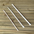 Food Service | Boardwalk BWKJSTW1025RW 10.25 in. Wrapped Jumbo Polypropylene Straws - Red/White Striped (2000/Carton) image number 4
