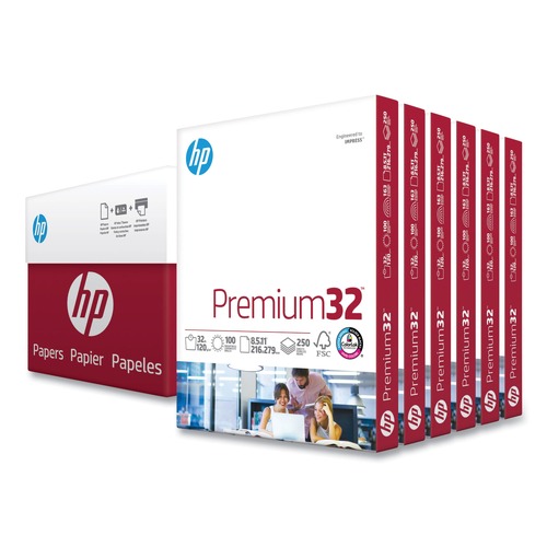 Cleaning & Janitorial Supplies | HP Papers 113500 8.5 in. x 11 in. Premium32 Paper - Extra Bright White (6 Reams/Carton) image number 0