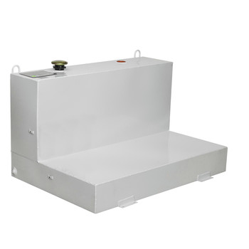 LIQUID TRANSFER EQUIPMENT | JOBOX 488000 76 Gallon Low-Profile L-Shaped Steel Liquid Transfer Tank - White