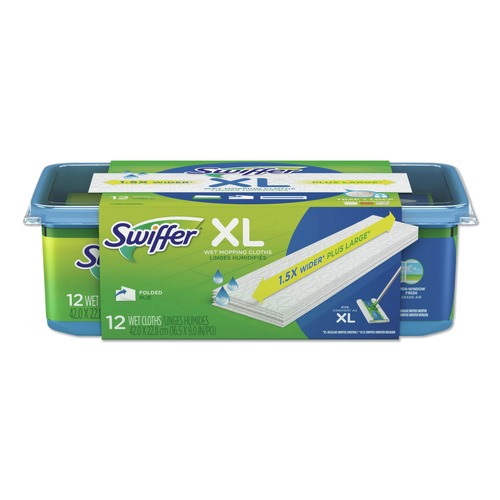 Office Jansan | Swiffer 74471 16.5 x 9 Max/XL Wet Refill Cloths - White (6/Carton) image number 0