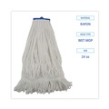 Mops | Boardwalk BWK824R 24 oz. Lie-Flat Rayon Fiber Mop Head - White (12/Carton) image number 4