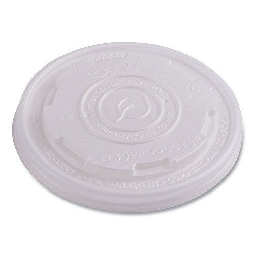 Food Trays, Containers, and Lids | Eco-Products EP-ECOLID-SPS 8 oz. World Art PLA-Laminated Soup Container Lids - Translucent (1000/Carton) image number 0
