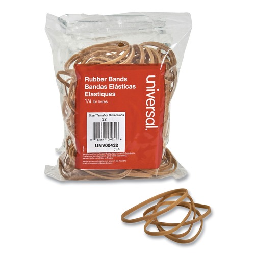 Customer Appreciation Sale - Save up to $60 off | Universal UNV00432 Size 32 .04 in. Gauge Rubber Bands - Beige (205/Pack) image number 0