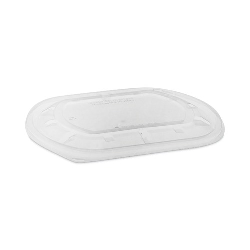 Pactiv Corp. 9.38 in. x 8 in. x 0.38 in. Large Flat Lid Plastic ClearView MealMaster Lid with Fog Gard Coating - Clear (300/Carton)