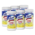 Disinfectants | LYSOL Brand 19200-77182 1 Ply 7 in. x 7.25 in. Lemon and Lime Blossom Disinfecting Wipes -  White, (80 Wipes/Canister, 6 Canisters/Carton) image number 0