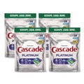 Dish Soaps | Cascade 80797184 Platinum ActionPacs, Fresh Scent 14 oz Pack, 4 Packs/Carton image number 0