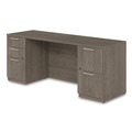 Office Desks & Workstations | Alera AE1NZK-UF2472FF TOM 72 in. x 24 in. x 29 in. Seville Series Double Pedestal Credenza - Walnut image number 3
