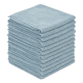 Boardwalk 12 in. x 12 in. Microfiber Cleaning Cloths - Blue (12/Pack)