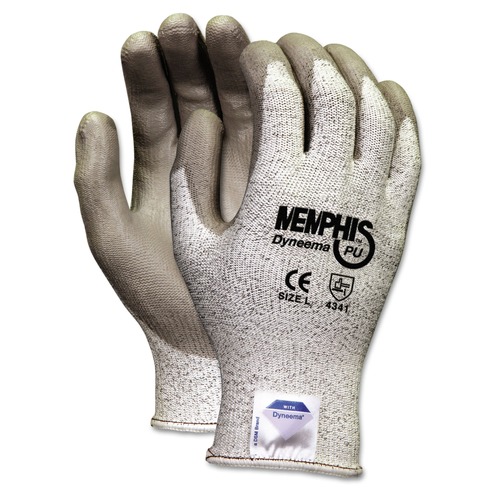  | MCR Safety 9672M Memphis Dyneema Polyurethane Gloves - Medium, White/Gray (1-Pair) image number 0