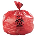 Trash Bags | Inteplast Group WSL4046R Low-Density 45 Gallon 40 in. x 46 in. Commercial Can Liners - Red (100/Carton) image number 1