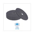 Cleaning Cloths | Boardwalk BWK4020HIP 20 in. Diameter High Performance Stripping Floor Pads - Grayish Black (5/Carton) image number 3