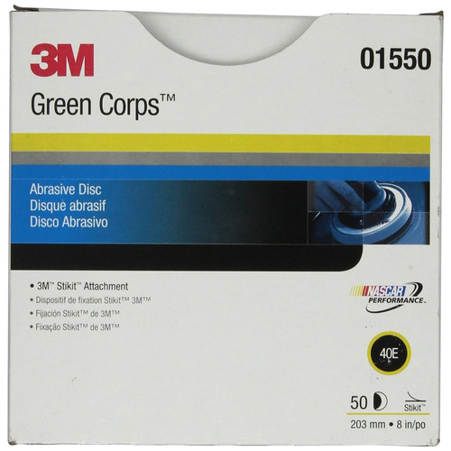 Grinding Sanding Polishing Accessories | 3M 1550 8 in. 40E Green Corps Stikit Production Disc (50-Pack) image number 0