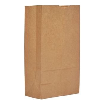 Ross & Wallace Paper Products 100312 7 in. x 4.38 in. x 13.75 in. #12 Size Grocery Paper Bags - Kraft (1000/Bundle)
